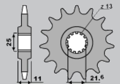 CHT ZĘBATKA PRZEDNIA 2142 16 YAMAHA R6 06-14 525 CHT ZĘBATKA PRZEDNIA 2142 16 YAMAHA R6 06-14 525