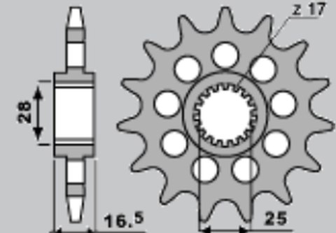 CHT ZĘBATKA PRZEDNIA 2147 17 KTM 950 990 1190 CHT ZĘBATKA PRZEDNIA 2147 17 KTM 950 990 1190