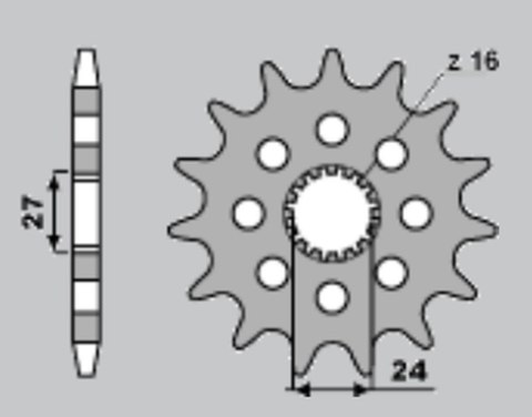 CHT ZĘBATKA PRZEDNIA 16 SUZUKI GSXR 1000 09-13 CHT ZĘBATKA PRZEDNIA 16 SUZUKI GSXR 1000 09-13