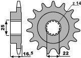 CHT ZĘBATKA TYLNA 2114 14 DUCATI 749 03-06 JTF741.14 ŁAŃC. 525