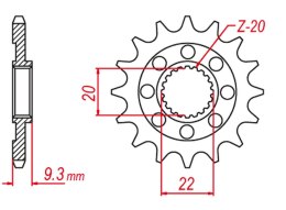 GROSSKOPF ZĘBATKA PRZEDNIA 2146 14 KAWASAKI KXF 250 06-20 +1 JTF1446.14