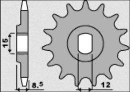 GROSSKOPF ZĘBATKA PRZEDNIA 2240 11 KTM SX 50 09-18 ŁAŃCUCH 415