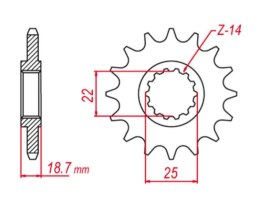 GROSSKOPF ZĘBATKA PRZEDNIA 2254 15 DUCATI 1200 10-