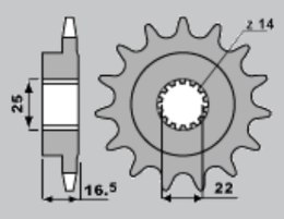 JR ZĘBATKA PRZEDNIA 15 DUCATI 796/820/821/848/992