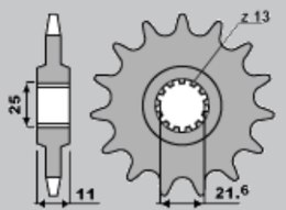 JR ZĘBATKA PRZEDNIA 16 YAMAHA R6 06-09