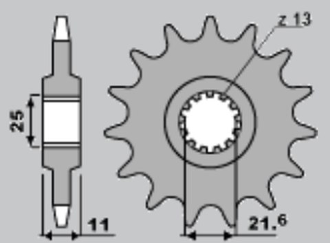 JR ZĘBATKA PRZEDNIA 16 YAMAHA R6 06-09