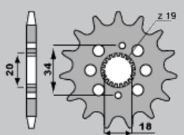 JR ZĘBATKA PRZEDNIA 14 HONDA CRF 150R 07-09