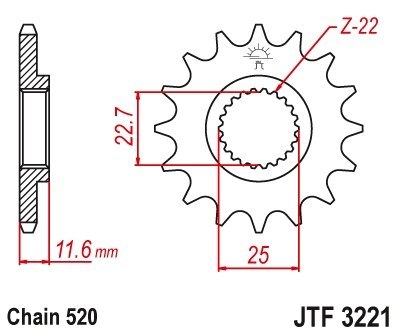 JT ZĘBATKA PRZEDNIA 2180 11 POLARIS 250/300/325/400/500 218011JT ŁAŃC. 520 JT ZĘBATKA PRZEDNIA 2180 11 POLARIS 250/300/325/400/500 218011JT ŁAŃC. 520