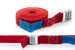 BIKETEC PAS TRANSPORTOWY 25 MM/4MB Z KLAMRĄ SAMOZACISKOWĄ RED HOMOLOGACJA