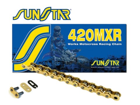 SUNSTAR ŁAŃCUCH 420MXR-140G DO 150CCM 22,2KN ZŁOTY
