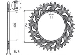 SUNSTAR ZĘBATKA TYLNA 1027 43 DUCATI MONSTER 695 '08, MONSTER 800 '03-'04