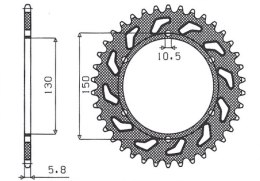 SUNSTAR ZĘBATKA TYŁ 236 45 HONDA NX 650 88-90, FMX 05-08, XR 600 88-90 JTR2