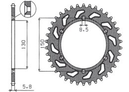 SUNSTAR ZĘBATKA TYLNA 270 42 YAMAHA YZ/YZF/WRF '99-'20