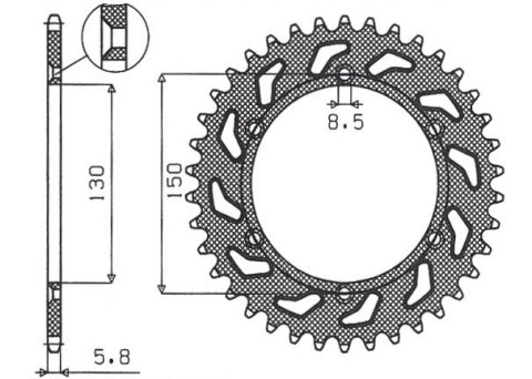 SUNSTAR ZĘBATKA TYLNA 270 42 YAMAHA YZ/YZF/WRF '99-'20