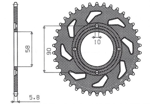 SUNSTAR ZĘBATKA TYŁ 279 31 HONDA CB 250 TWO FIFTY, NIGHTHAWK 92-02, CMX250