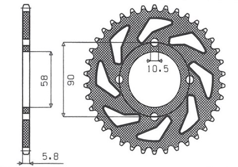 SUNSTAR ZĘBATKA TYŁ 279 45 HONDA XL 125V VARADERO 01-13 JTR273.45 * ZAMIENN