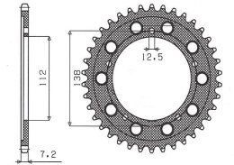 SUNSTAR ZĘBATKA TYLNA 4357 47 HONDA XL1000V VARADERO '99-'13