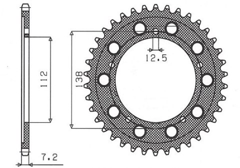 SUNSTAR ZĘBATKA TYLNA 4357 47 HONDA XL1000V VARADERO '99-'13