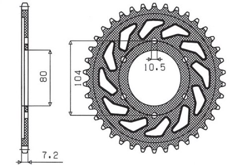 SUNSTAR ZĘBATKA TYLNA 4359 40 ZX 6 R 98-02,Z 1000
