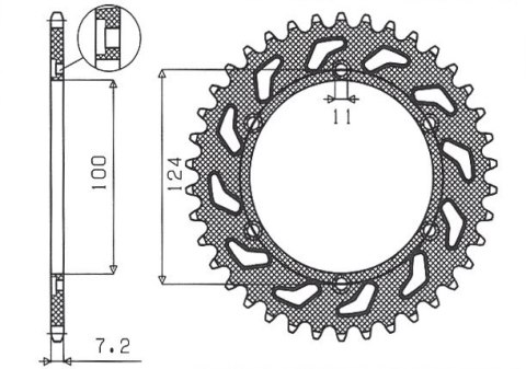 SUNSTAR ZĘBATKA TYLNA 4366 39 DUCATI MONSTER 1000 '03-'05 *