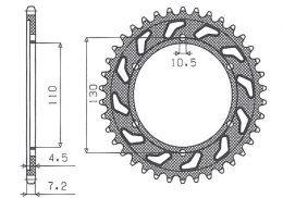 SUNSTAR ZĘBATKA TYŁ 4385 46 YAMAHA R6 06-20, MT09 14-19, SUZUKI GSXR 750 11