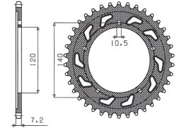 SUNSTAR ZĘBATKA TYLNA 4398 44 SUZUKI/TRIUMPH JTR1792.44 * ŁAŃC.525 439844JT