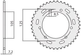 SUNSTAR ZĘBATKA TYLNA 4413 50 YAMAHA XT 125X/SM '05-'09