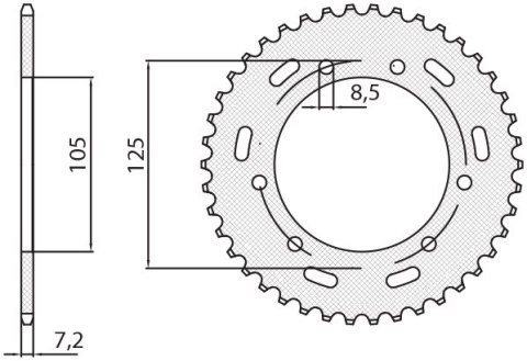 SUNSTAR ZĘBATKA TYLNA 4413 50 YAMAHA XT 125X/SM '05-'09