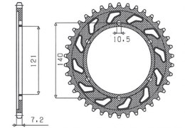 SUNSTAR ZĘBATKA TYLNA 4433 45 CAGIVA 650 RAPTOR 01-07 ŁAŃC. 525 443345JT