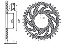 SUNSTAR ZĘBATKA TYLNA 4443 38 DUCATI 749 03-06 JTR744.38 ŁAŃC. 525 444338JT