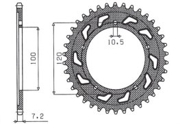 SUNSTAR ZĘBATKA TYŁ 4447 42/4363 42 APRILIA TUONO 1000/1100 12-17 JTR702.42