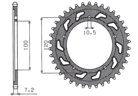 SUNSTAR ZĘBATKA TYŁ 4447 44/4363 44 APRILIA 750 SL SHIVER GT/ABS 07-16 JTR7