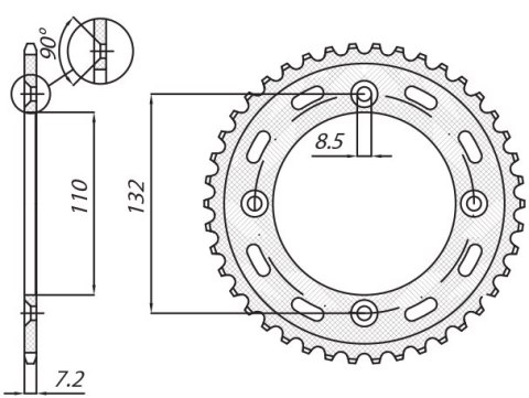 SUNSTAR ZĘBATKA TYLNA 4486 49 KTM SX 85 04-17,105 XC