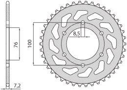 SUNSTAR ZĘBATKA TYLNA 4513 48 YAMAHA YZF 125R 08-15
