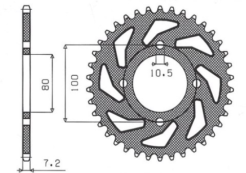 SUNSTAR ZĘBATKA TYLNA 4533 45 GZ 125 MARAUDER 98-11