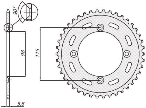 SUNSTAR ZĘBATKA TYLNA 4552 48 KTM SX 65 12-15 JTR894.48 ŁAŃC. 420 455248JT