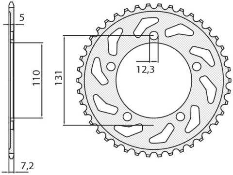 SUNSTAR ZĘBATKA TYLNA 4585 45 BMW S 1000 RR 12-15