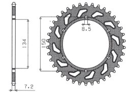 SUNSTAR ZĘBATKA TYLNA 463 48 KAWASAKI KMX 125 '86-'03