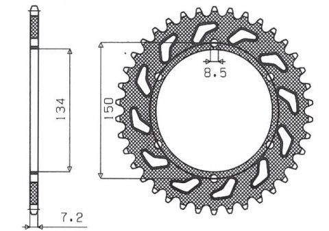 SUNSTAR ZĘBATKA TYLNA 463 48 KAWASAKI KMX 125 '86-'03