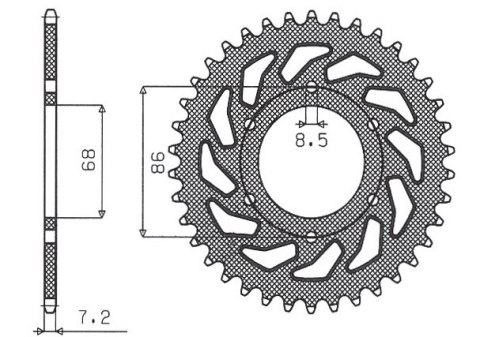 SUNSTAR ZĘBATKA TYLNA 468 46 BN 125 ELIMINATOR 98-09