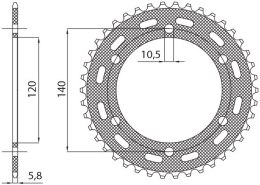 SUNSTAR ZĘBATKA TYLNA 475 42 KAWASAKI KLR 250 '84-'05