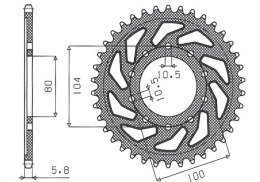 SUNSTAR ZĘBATKA TYLNA 478 45 KAWASAKI ZXR 400 , Z800