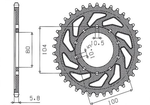 SUNSTAR ZĘBATKA TYLNA 478 45 KAWASAKI ZXR 400 , Z800