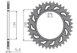 SUNSTAR ZĘBATKA TYLNA 489 49 KAWASAKI KX/KXF `84-'20