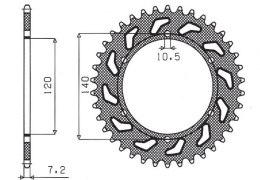 SUNSTAR ZĘBATKA TYŁ 5301 38 KAWASAKI ZR7 99-04 JTR498.38 ŁAŃC. 525 530138JT