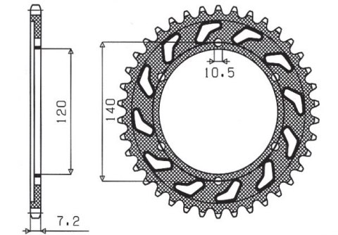 SUNSTAR ZĘBATKA TYLNA 5301 46 SUZUKI GSXR 600 SUNSTAR ZĘBATKA TYLNA 5301 46 SUZUKI GSXR 600