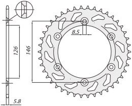 SUNSTAR ZĘBATKA TYLNA 808 49 SUZUKI RM/RMZ JTR808.49 ŁAŃC. 520 80849JT