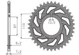 SUNSTAR ZĘBATKA TYŁ 828 44 SUZUKI SV 650 99-13 JTR807.44 ŁAŃC. 525 82844JT