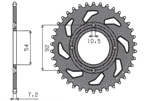 SUNSTAR ZĘBATKA TYLNA 835 49 YAMAHA TZR 125 88-93 , RD 125 LC 1 82-85