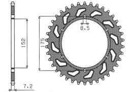 SUNSTAR ZĘBATKA TYLNA 844 57 YAMAHA DT 125R/RE 99-06
